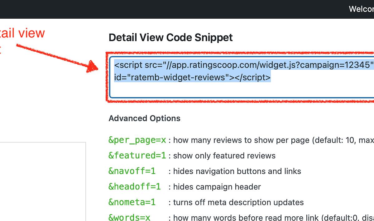grab the detail view code