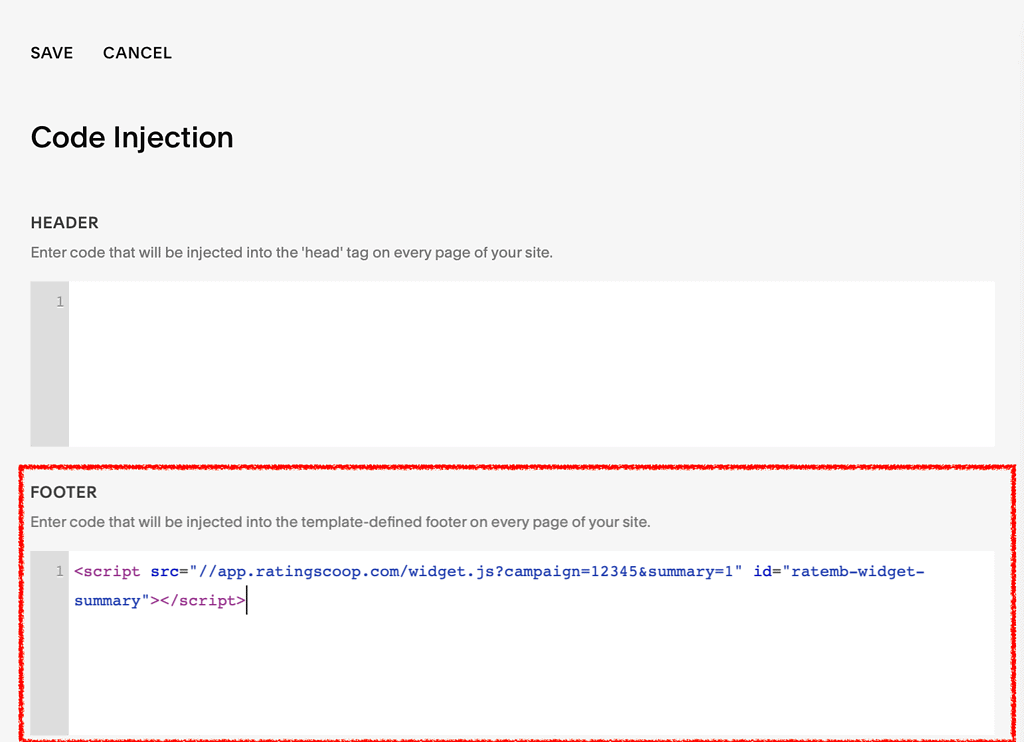 Squarespace code injection footer