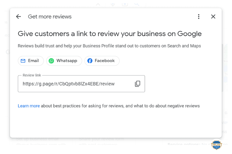 Google reviews link